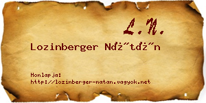 Lozinberger Nátán névjegykártya